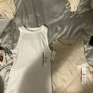 It's Our Time White and Tan Tank Tops